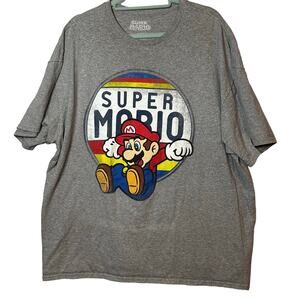 Mens super mario gray tshirt plus size 3XL